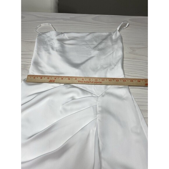 Lulus Here's to Love White Satin Backless Column Maxi Dress NWOT Size S Small - Picture 11 of 12